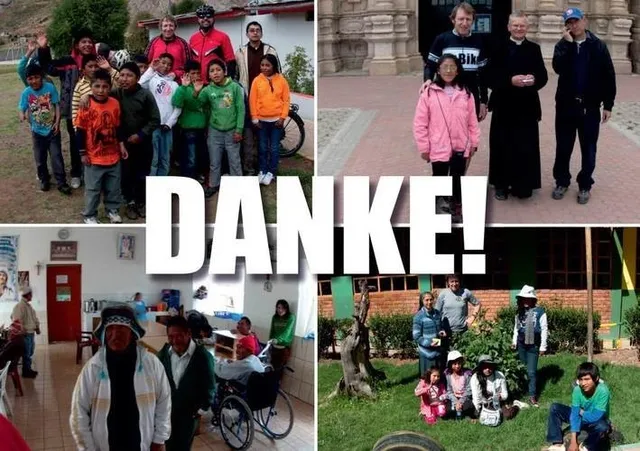 Dankescollage mit Eindrücken aus den Projekten in Peru