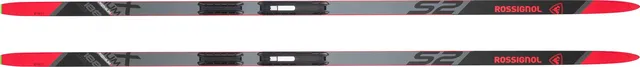 Die ROSSIGNOL X-IUM SKATING PREMIUM+S2-IFP Langlaufski mit rot-schwarzem Design und sichtbarer S2-Markierung sind von oben auf grauem Grund zu sehen - erhältlich bei Mr. Bike Lichtenfels., Ansicht 3